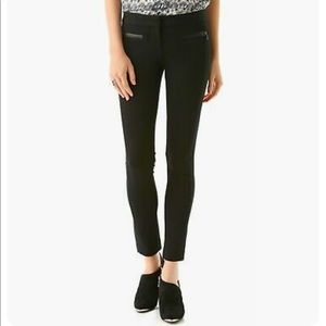 Paige Los Feliz Ponte Knit Leather Trim Skinny Pants